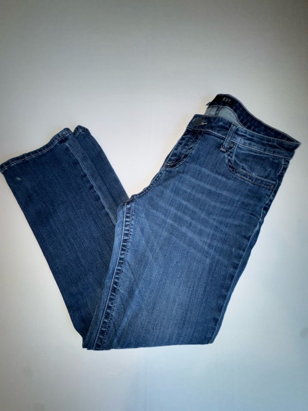 KUT from the Kloth Women's Straight Leg Stretch Blue
Denim Jeans Size 14
